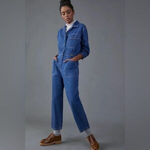 Mare Mare x Anthropologie Aya Blue Denim Utility Jumpsuit